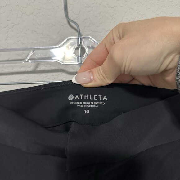 Athleta Black Pants High Waist Womens Size 10 Zip Pant Leg Water Wicking - Picture 4 of 9